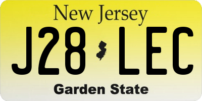 NJ license plate J28LEC