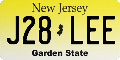 NJ license plate J28LEE