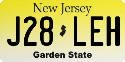 NJ license plate J28LEH