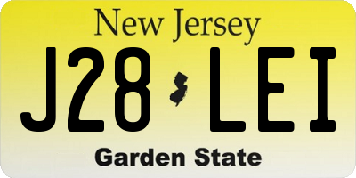 NJ license plate J28LEI