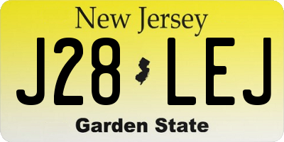 NJ license plate J28LEJ