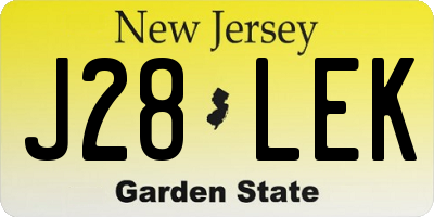 NJ license plate J28LEK