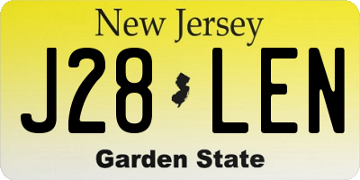 NJ license plate J28LEN