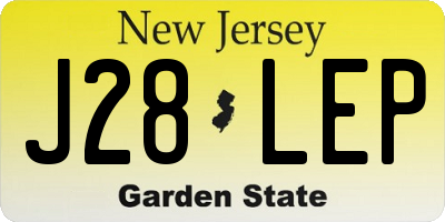NJ license plate J28LEP