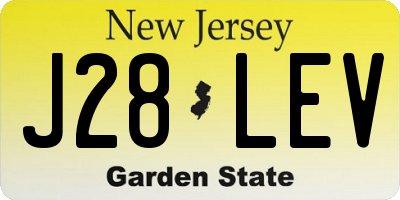 NJ license plate J28LEV