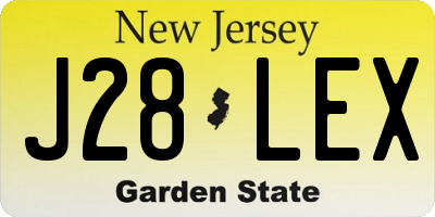 NJ license plate J28LEX