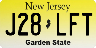 NJ license plate J28LFT