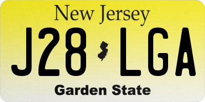 NJ license plate J28LGA