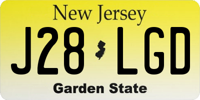 NJ license plate J28LGD