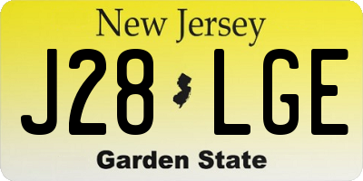 NJ license plate J28LGE
