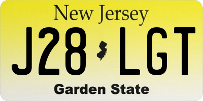NJ license plate J28LGT