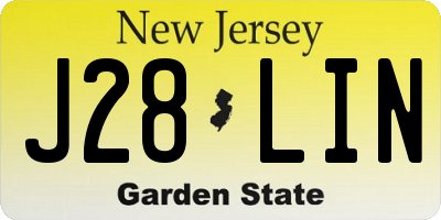 NJ license plate J28LIN