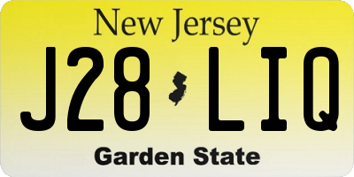 NJ license plate J28LIQ