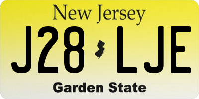 NJ license plate J28LJE