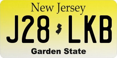 NJ license plate J28LKB