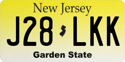 NJ license plate J28LKK