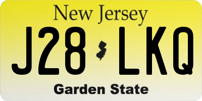 NJ license plate J28LKQ