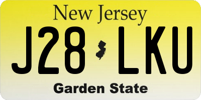 NJ license plate J28LKU