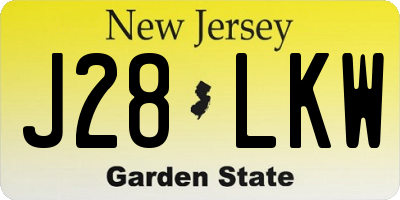 NJ license plate J28LKW