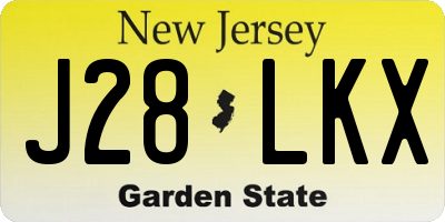NJ license plate J28LKX