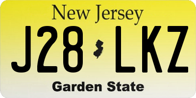 NJ license plate J28LKZ