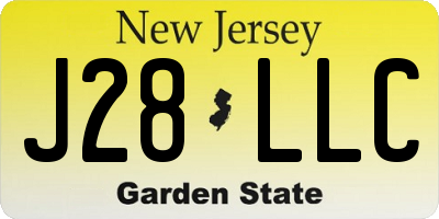 NJ license plate J28LLC
