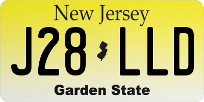 NJ license plate J28LLD