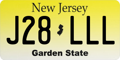 NJ license plate J28LLL