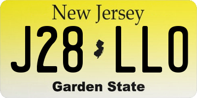 NJ license plate J28LLO