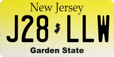 NJ license plate J28LLW