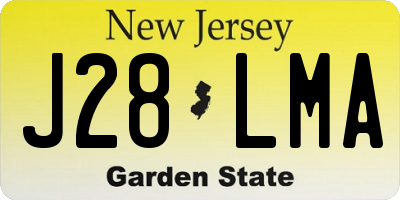 NJ license plate J28LMA