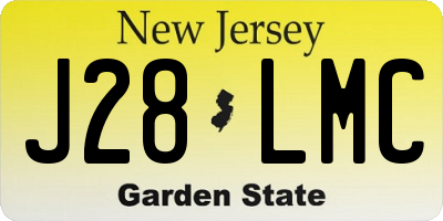 NJ license plate J28LMC