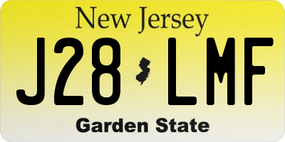 NJ license plate J28LMF