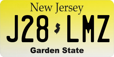 NJ license plate J28LMZ
