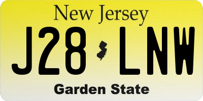 NJ license plate J28LNW