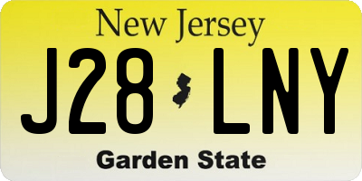 NJ license plate J28LNY