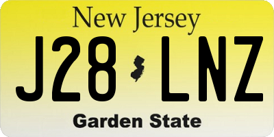 NJ license plate J28LNZ
