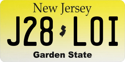 NJ license plate J28LOI