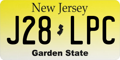 NJ license plate J28LPC