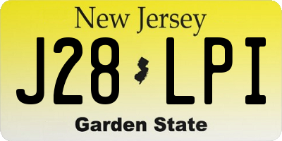 NJ license plate J28LPI