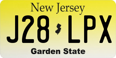 NJ license plate J28LPX