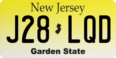 NJ license plate J28LQD