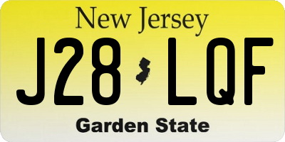 NJ license plate J28LQF