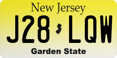 NJ license plate J28LQW