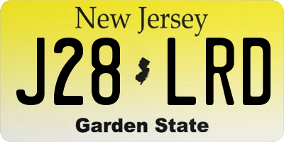NJ license plate J28LRD