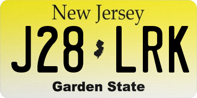 NJ license plate J28LRK