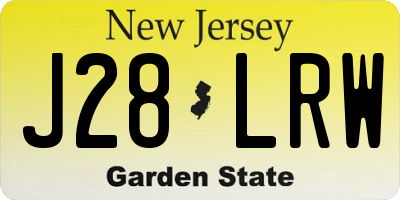 NJ license plate J28LRW