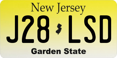 NJ license plate J28LSD
