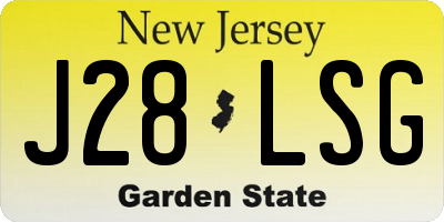 NJ license plate J28LSG