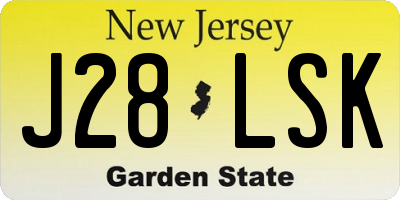 NJ license plate J28LSK